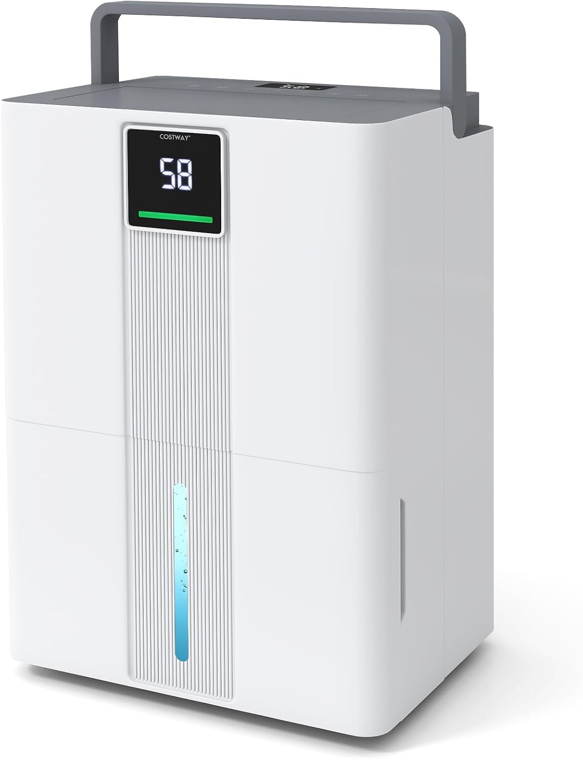 Deumidificatore, COSTWAY, 35 L, 35,5 x 27,5 x 52,5 cm, 240 V, Bianco, illuminazione LED, timer, spegnimento automatico