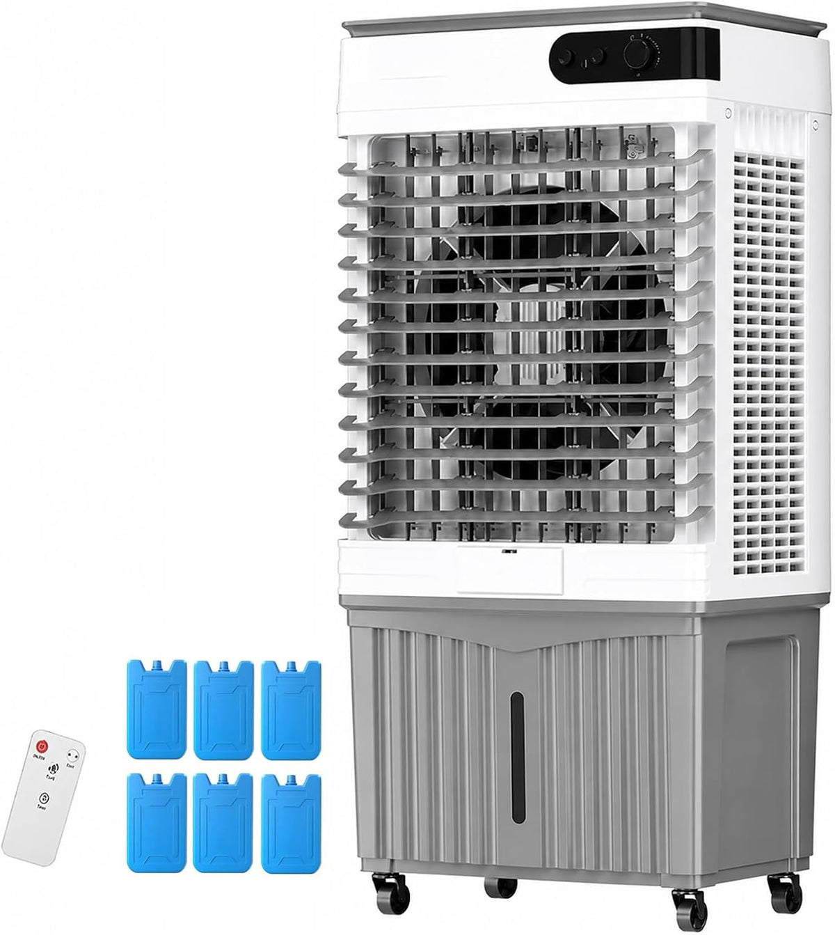 FQMYLTYN, Raffrescatore evaporativo, 70 L, 41 × 30,6 × 80 cm, 110 V, Nero, telecomando