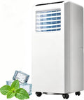 GIOFEOIK, Condizionatore, 8000 BTU, 330×295×690 mm, 220 V, Bianco, illuminazione LED, telecomando, timer, autopulizia