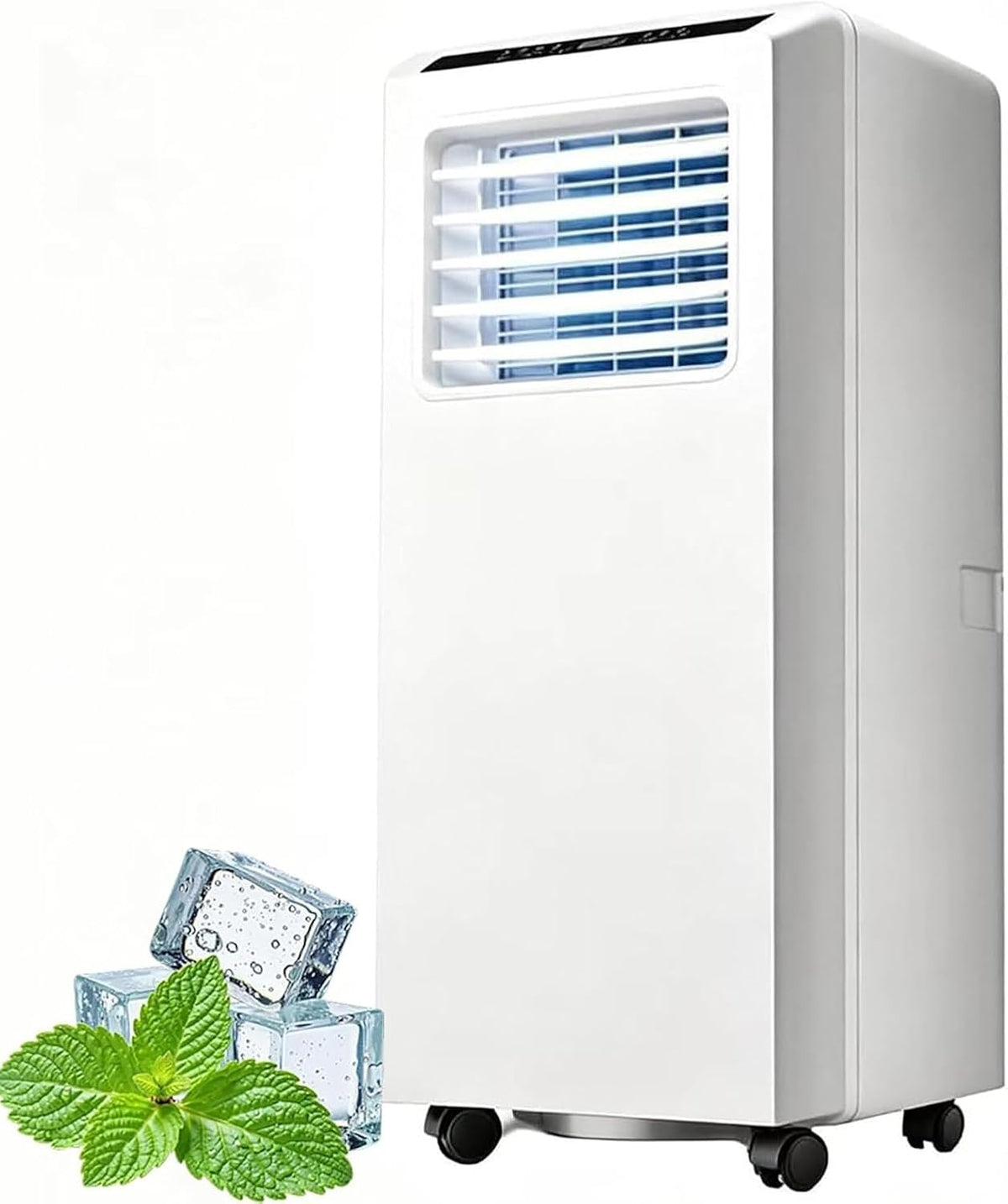 GIOFEOIK, Condizionatore, 8000 BTU, 330×295×690 mm, 220 V, Bianco, illuminazione LED, telecomando, timer, autopulizia
