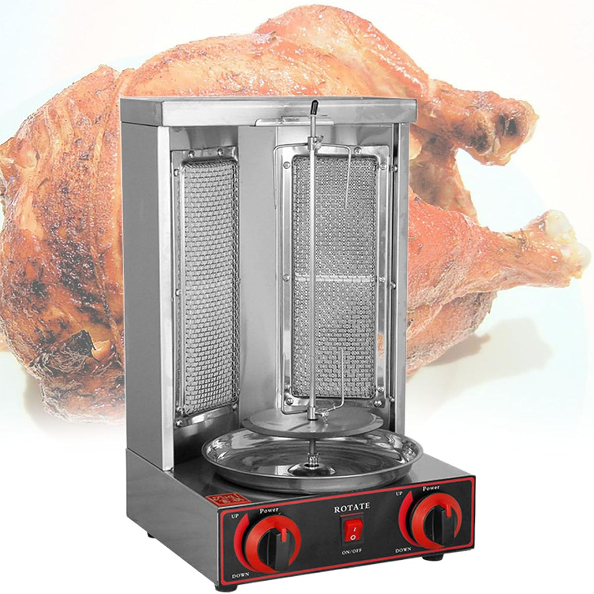 Beachtiful, Girarrosto, 300 x 300 x 490 mm, 7 kg, Nero, acciaio inox, funzione grill