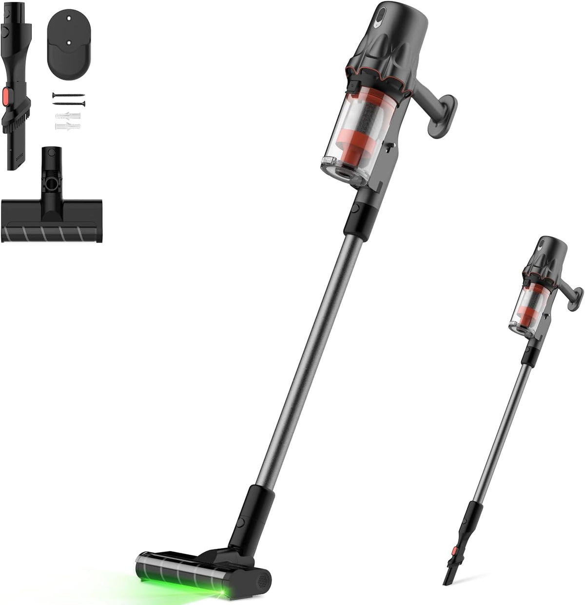 Aspirapolvere, DEM-T30W, Deerma, 23 kPa, 240 W, 2.3 kg, Nero, filtro HEPA, funzionamento senza fili, 2 in 1