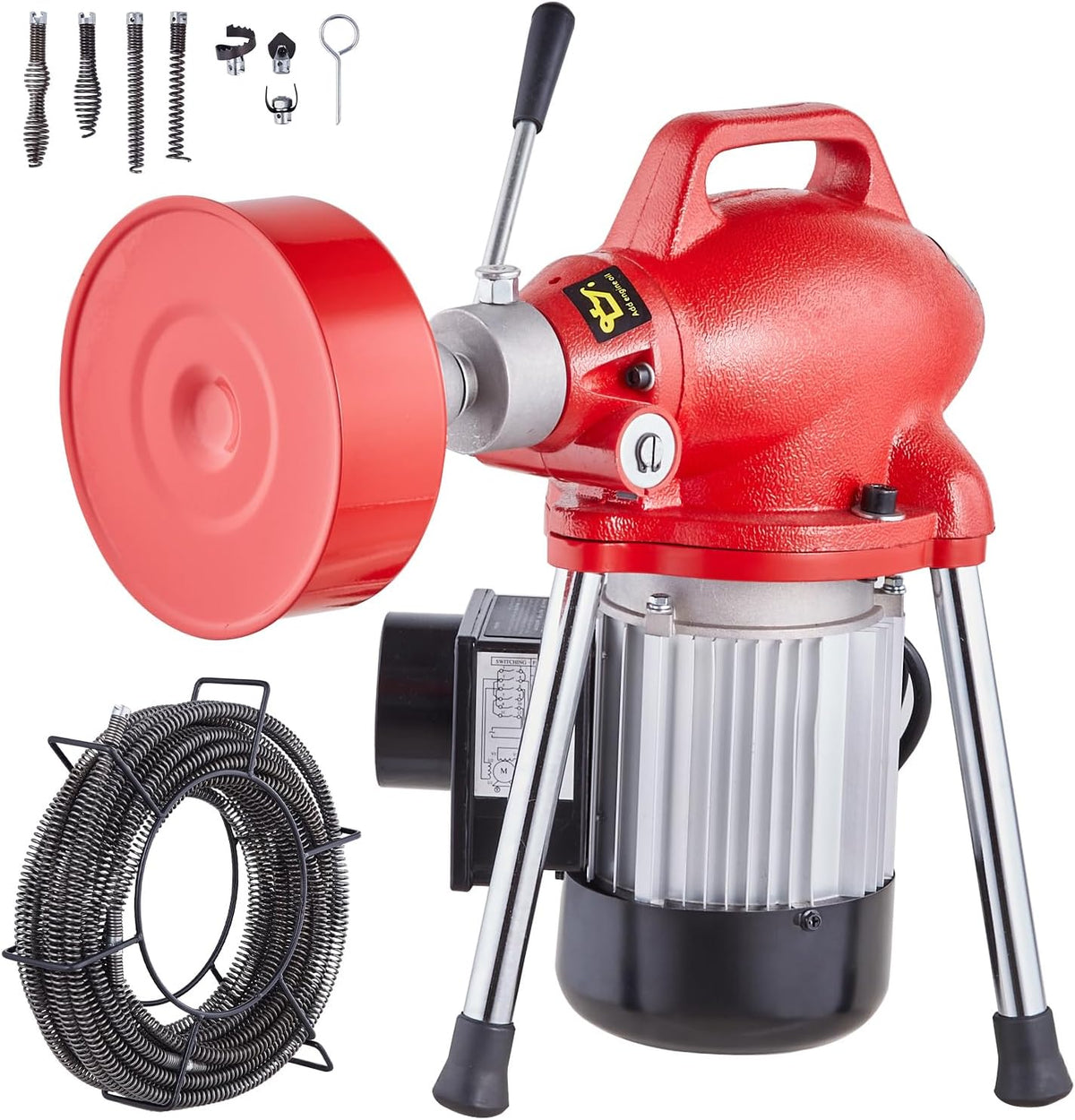 VEVOR, Coclee di drenaggio, 16 mm, 250 W, 9,5 mm, Argento