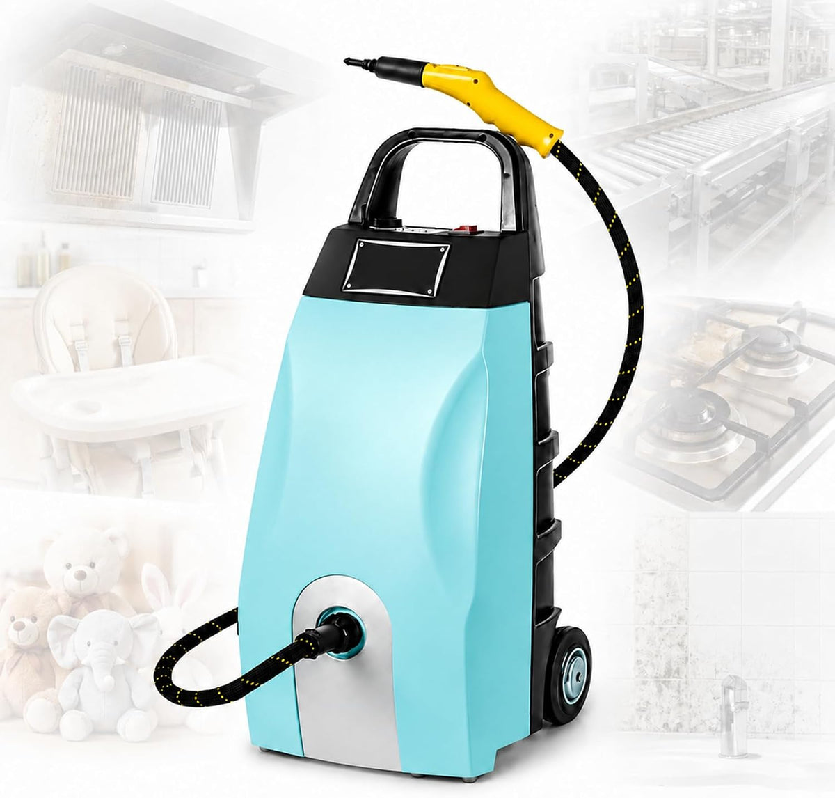 Pulitore a vapore, FgdVrelnor, 3000 W, 3,5 L, 75 x 30 x 35 cm, Blu