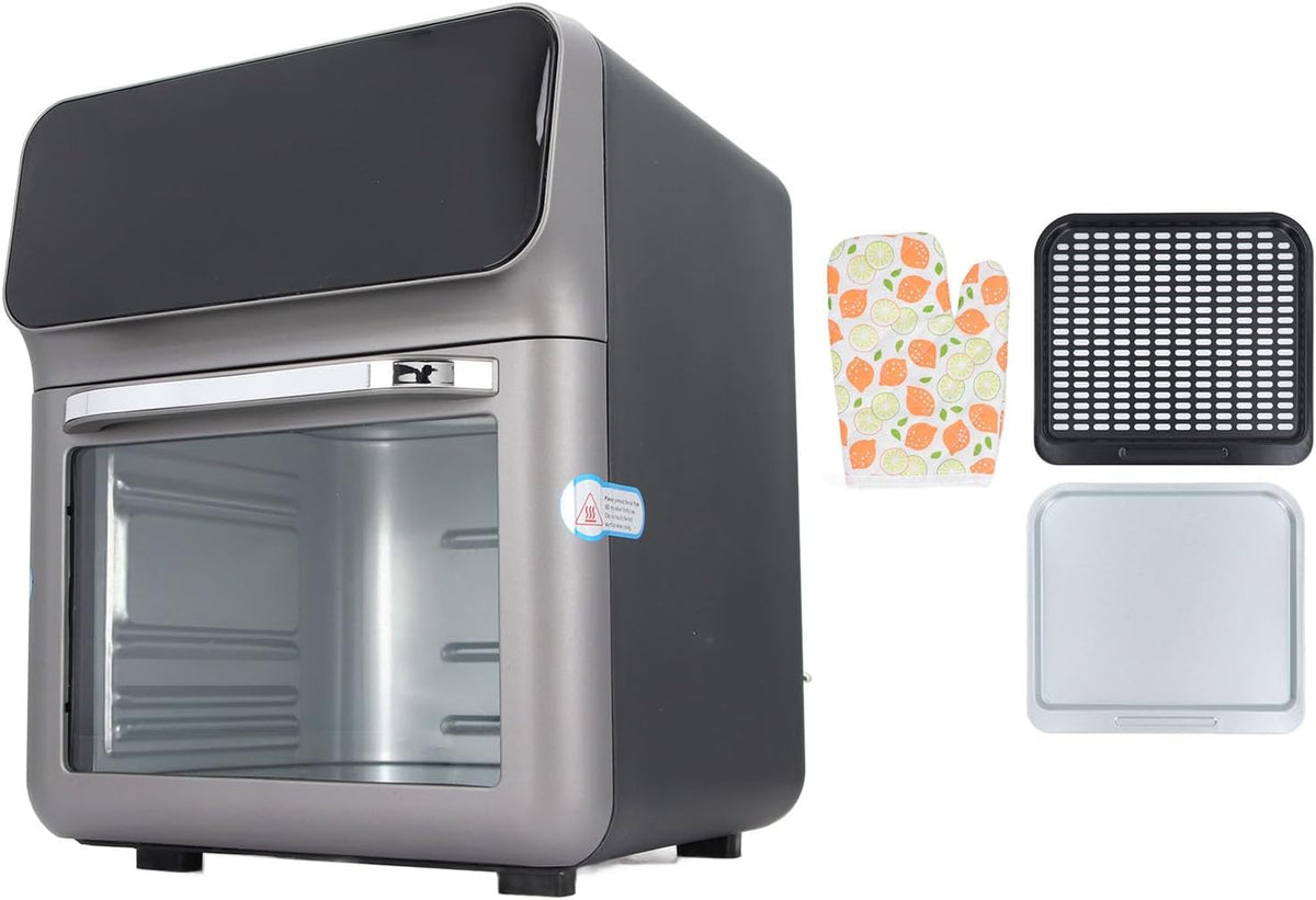 Aurikall, Forno elettrico, 10 litri, 1350 W, 4900,00 g, Nero/Argento, Airfryer