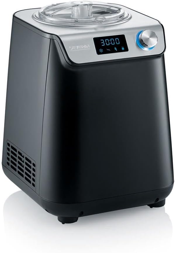 Severin, Gelatiera, 1,2 L, Nero, vano contenitore, illuminazione LED, timer, 2 in 1