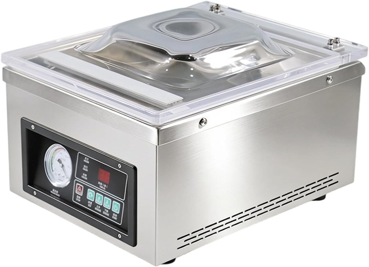 Xjymposium, Macchine sottovuoto per alimenti, DZ-260, 370 W, 220 V, 260 mm, Nero, acciaio inox