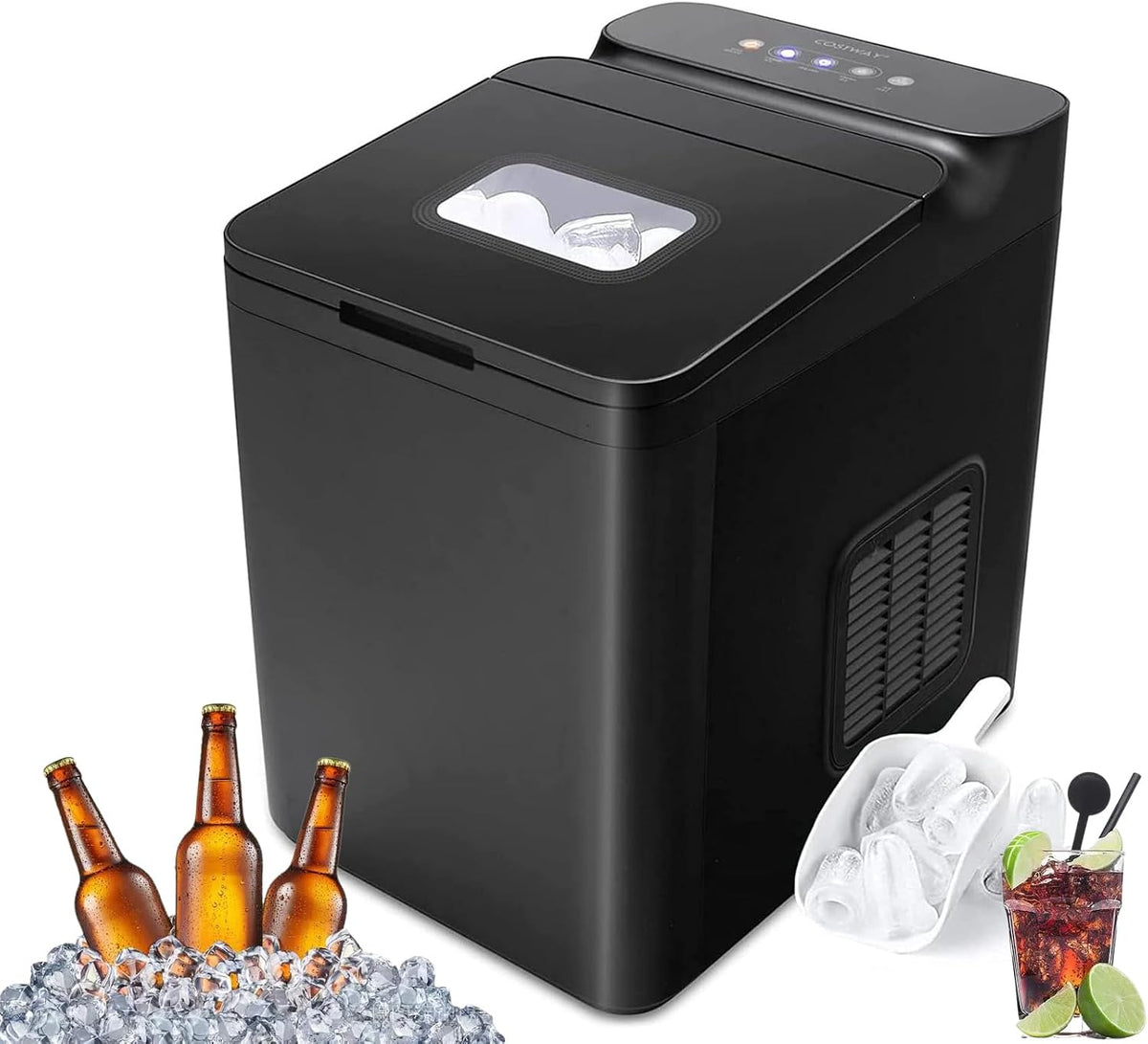 LYDBMYT, Macchina per cubetti di ghiaccio, 310 × 230 × 335 mm, 1,5 l, 8 kg, Nero