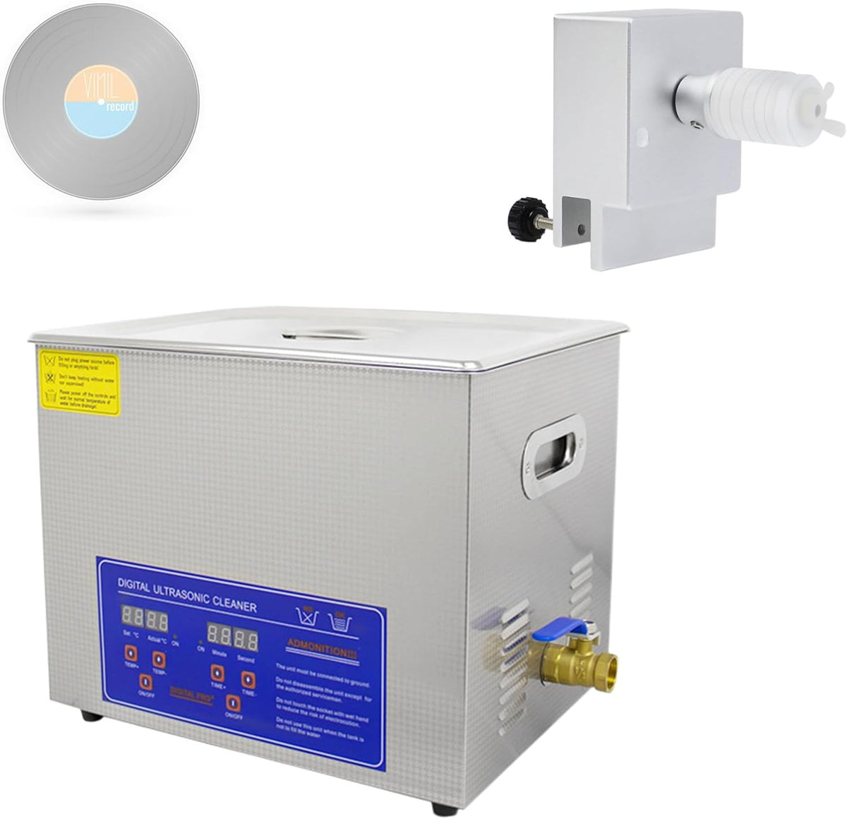 Lakenbroade, Prodotti di pulizia da laboratorio, 6 L, 32,5x17,6x15 cm, 180 W, Nero, acciaio inox, timer