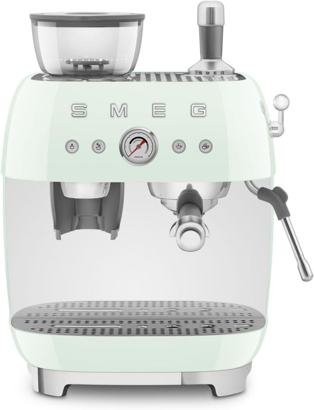 Smeg, Macchina da caffè, EGF03PGEU, 1 L, 1350 W, 240 V, Verde, acciaio inox, vano contenitore