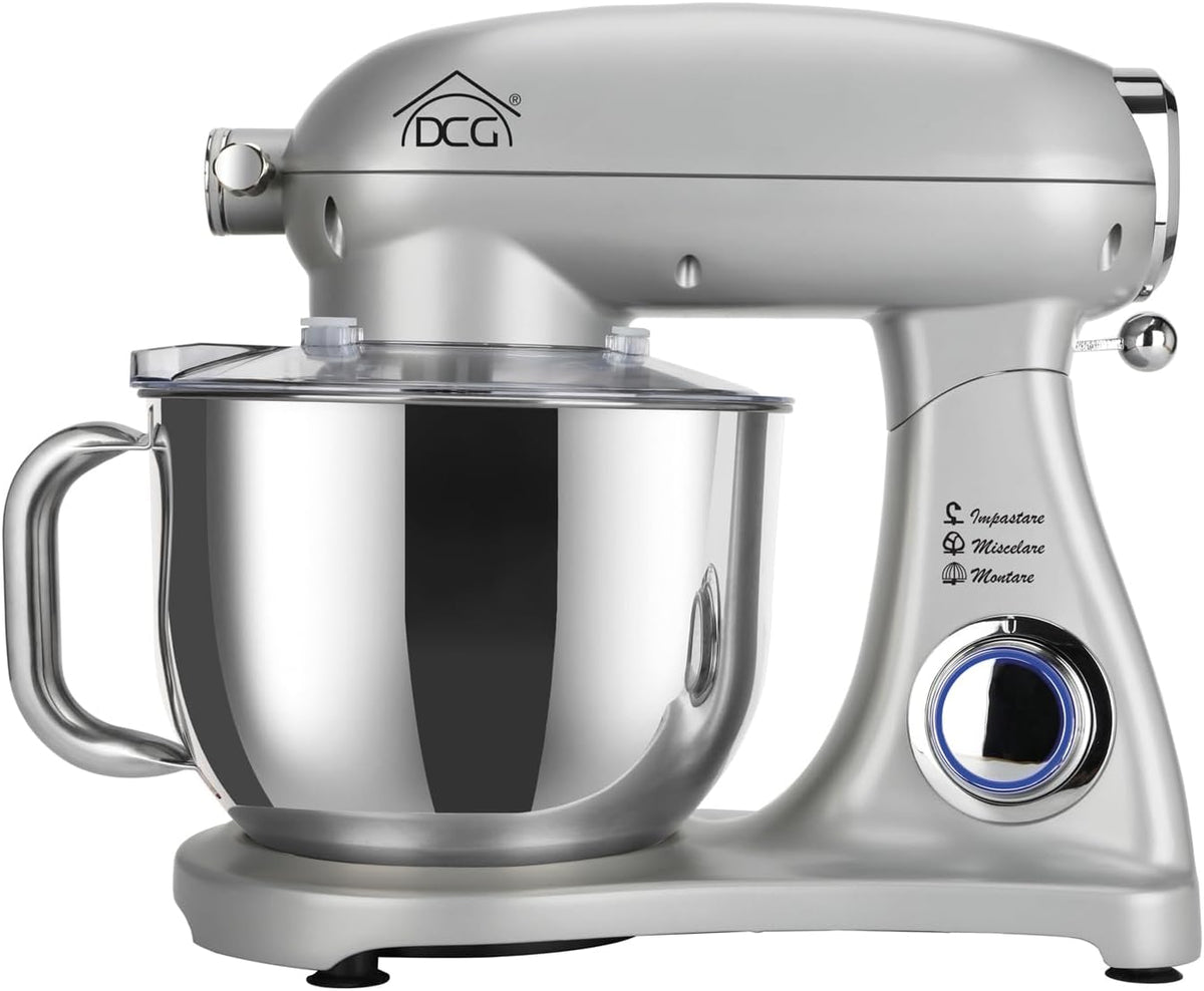 DCG, Impastatrice planetaria, KM1510, 7 litri, 1800 W, Argento, acciaio inox