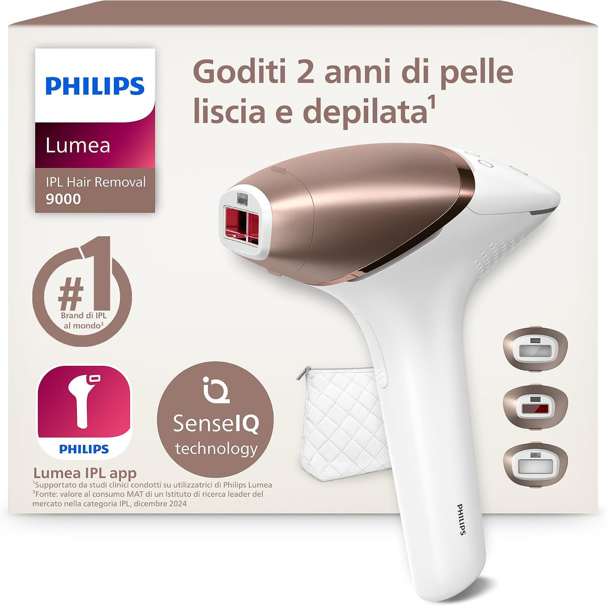 Epilatori a luce pulsata, BRI955/00, PHILIPS, Nero