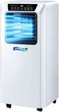 HUANQIN, Condizionatore portatile, 7000BTU, 7000 BTU, 24 M, 16°C, Bianco, illuminazione LED, telecomando, timer