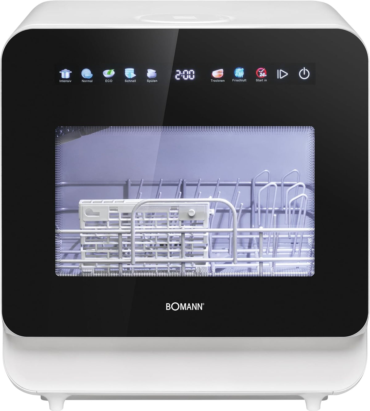 Tavolo, Bomann, 5 litri, 45 °C, 150 cm, Bianco, illuminazione LED, 2 in 1
