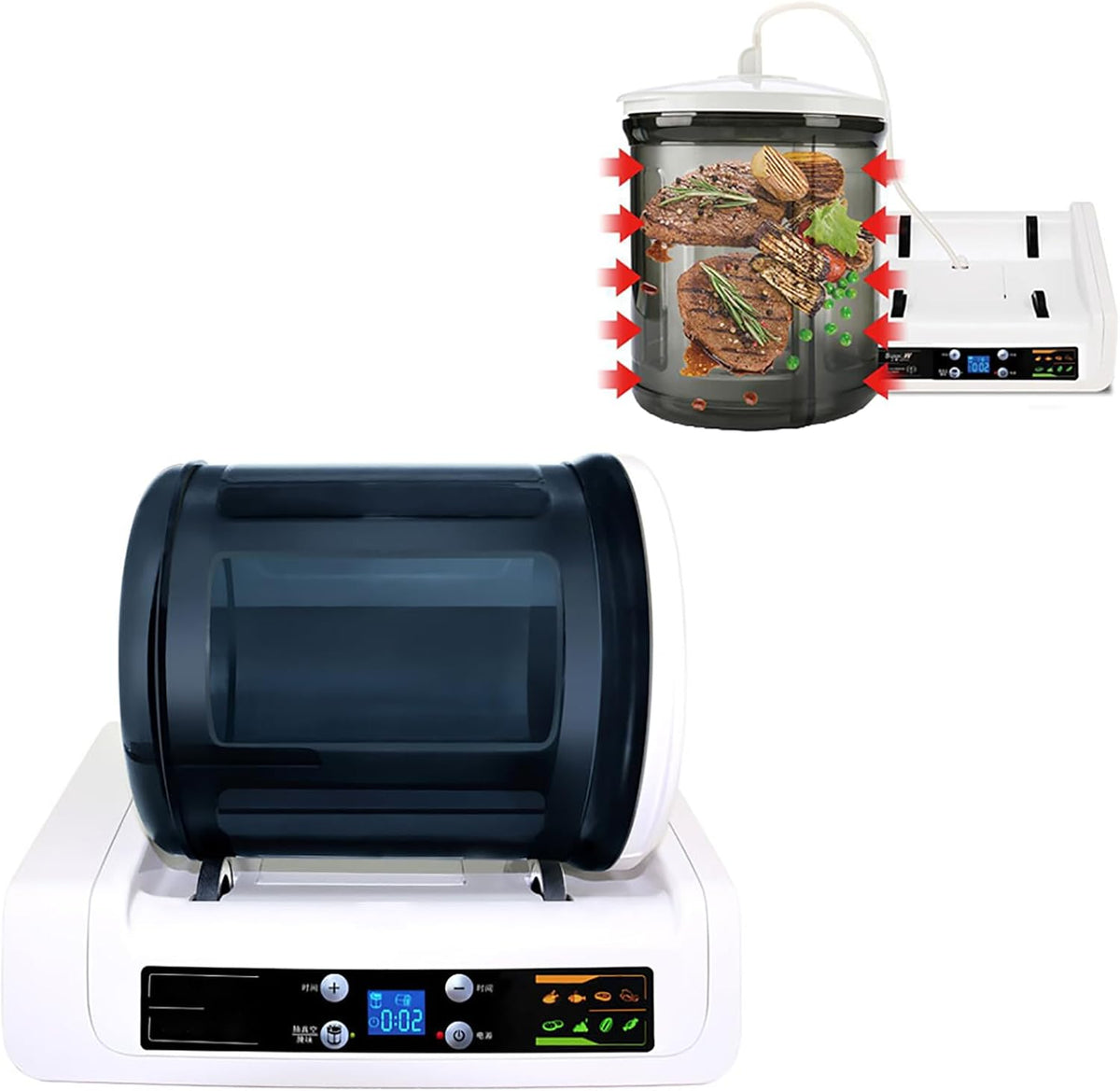 Batticarne, Nero, illuminazione LED, timer