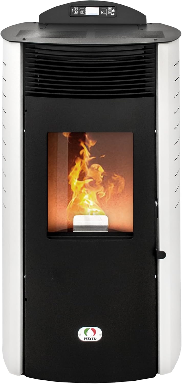 STUFE A PELLET ITALIA, Impianti di riscaldamento a pellet, 15 kW, 140 m, 125 kg, Bianco, Wi-Fi, telecomando