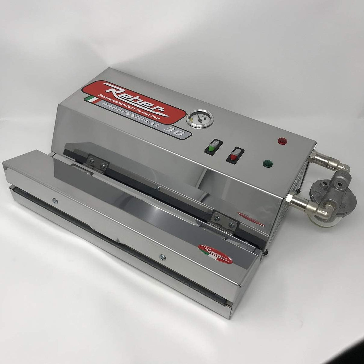 Reber, Macchine sottovuoto per alimenti, 9709NELF, 40 l, 280 W, 32 cm, Argento, acciaio inox