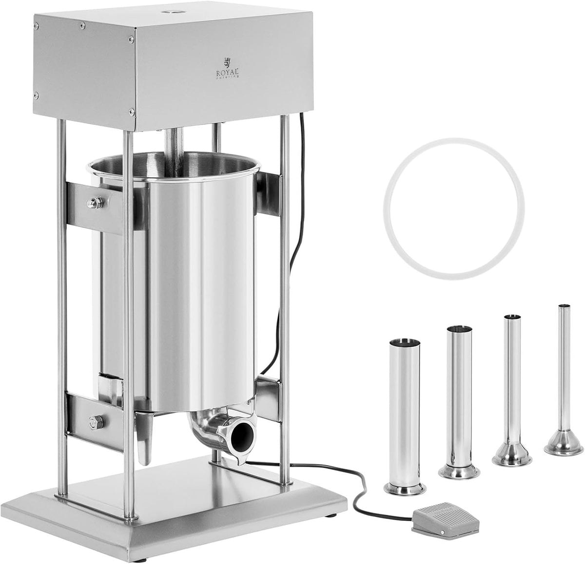 Royal Catering, Tritacarne, 20 L, 300 W, 38 mm, Nero, acciaio inox