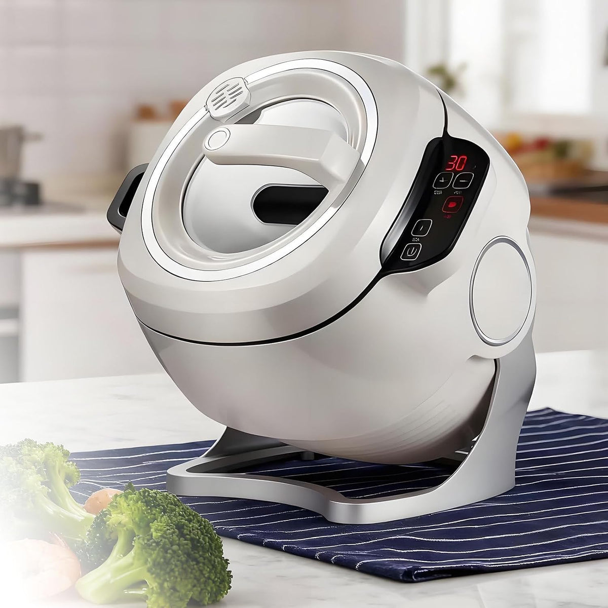 GmpTzitzith, Robot da cucina, 6 litri, Nero, acciaio inox, autopulizia