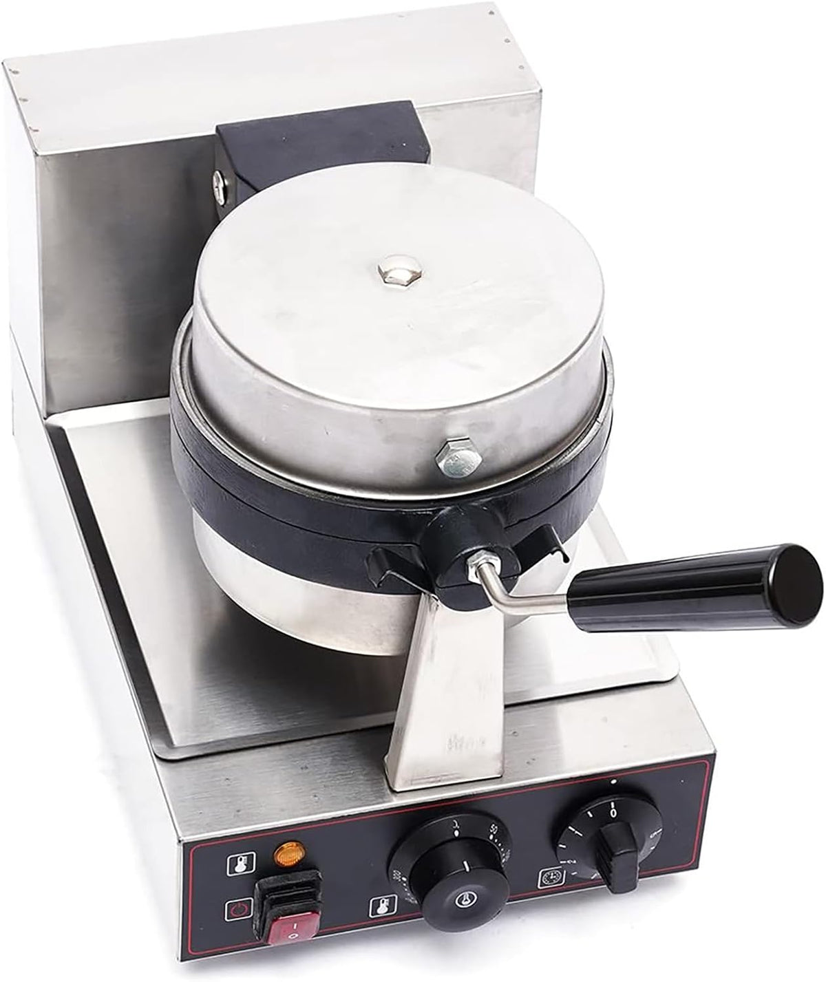 WJQZJDAMAI, Macchine per Waffle, 1300 w, 300 °C, 25×38×30 cm, Nero, acciaio inox, timer