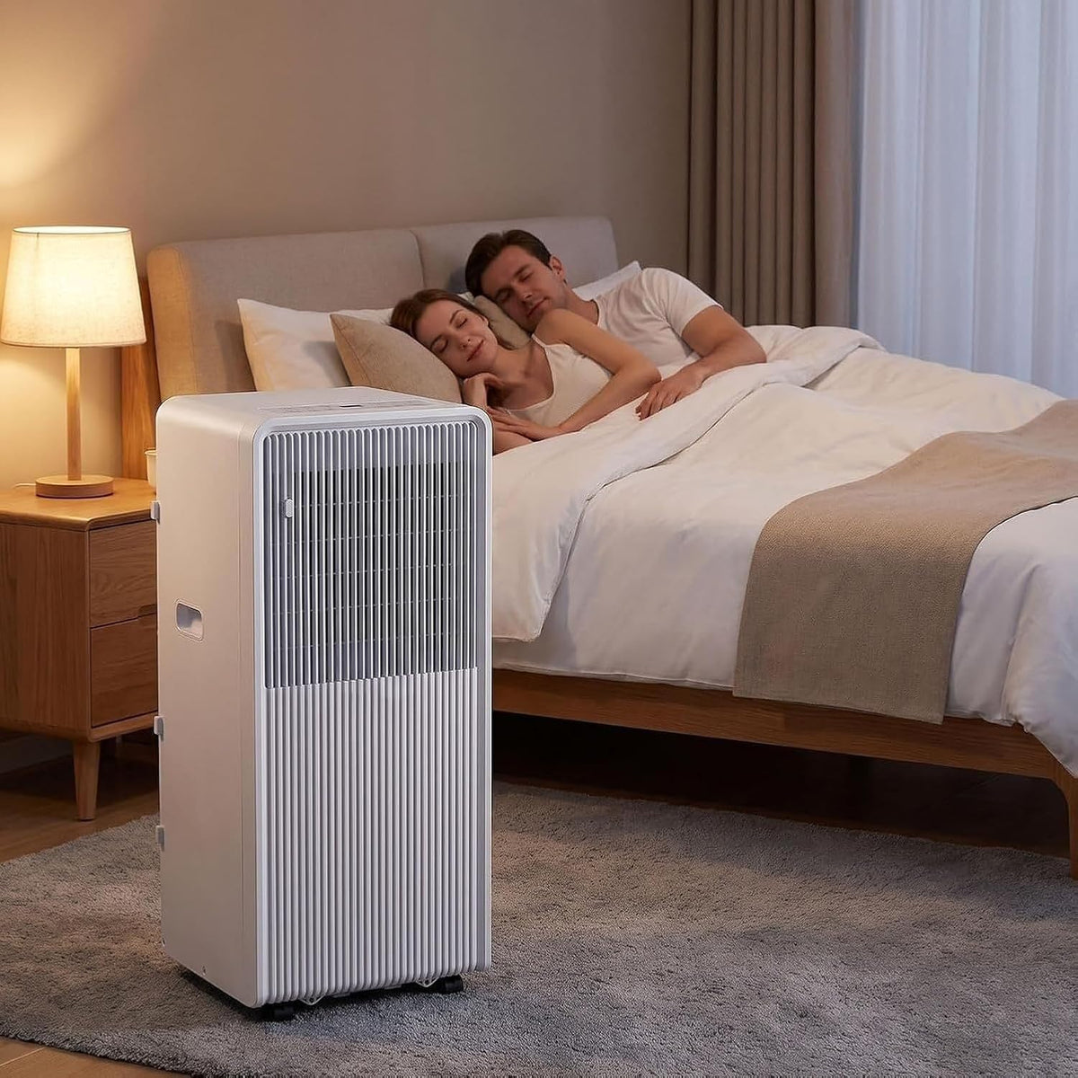 LGBBTI, Condizionatore portatile, 12000 BTU, 48 dB, 35 m, Bianco, telecomando, timer, spegnimento automatico