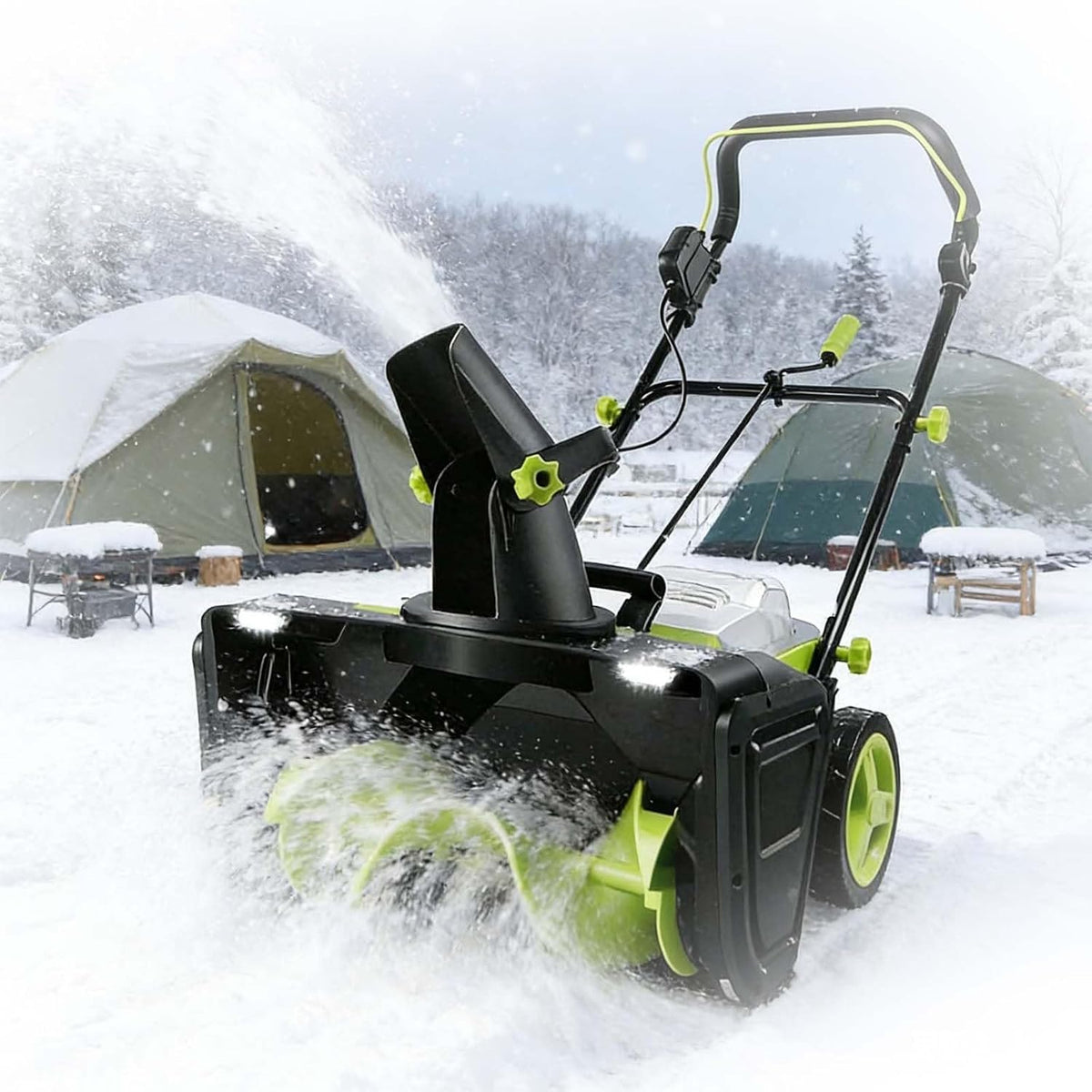 Frese da neve, zhenmaster, 50 Cm, 54 x 52,5 x 40,5 cm, 40 V, Nero, illuminazione LED, funzionamento senza fili