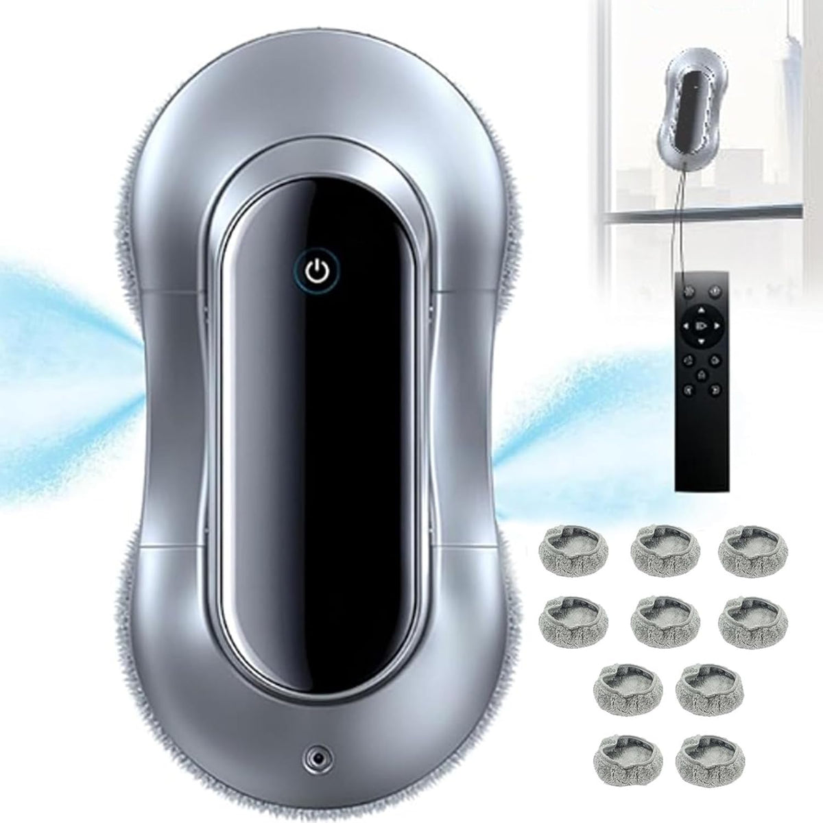 Robot aspirapolvere, 80 W, 70 ml, 28000 giri/min, Nero, telecomando