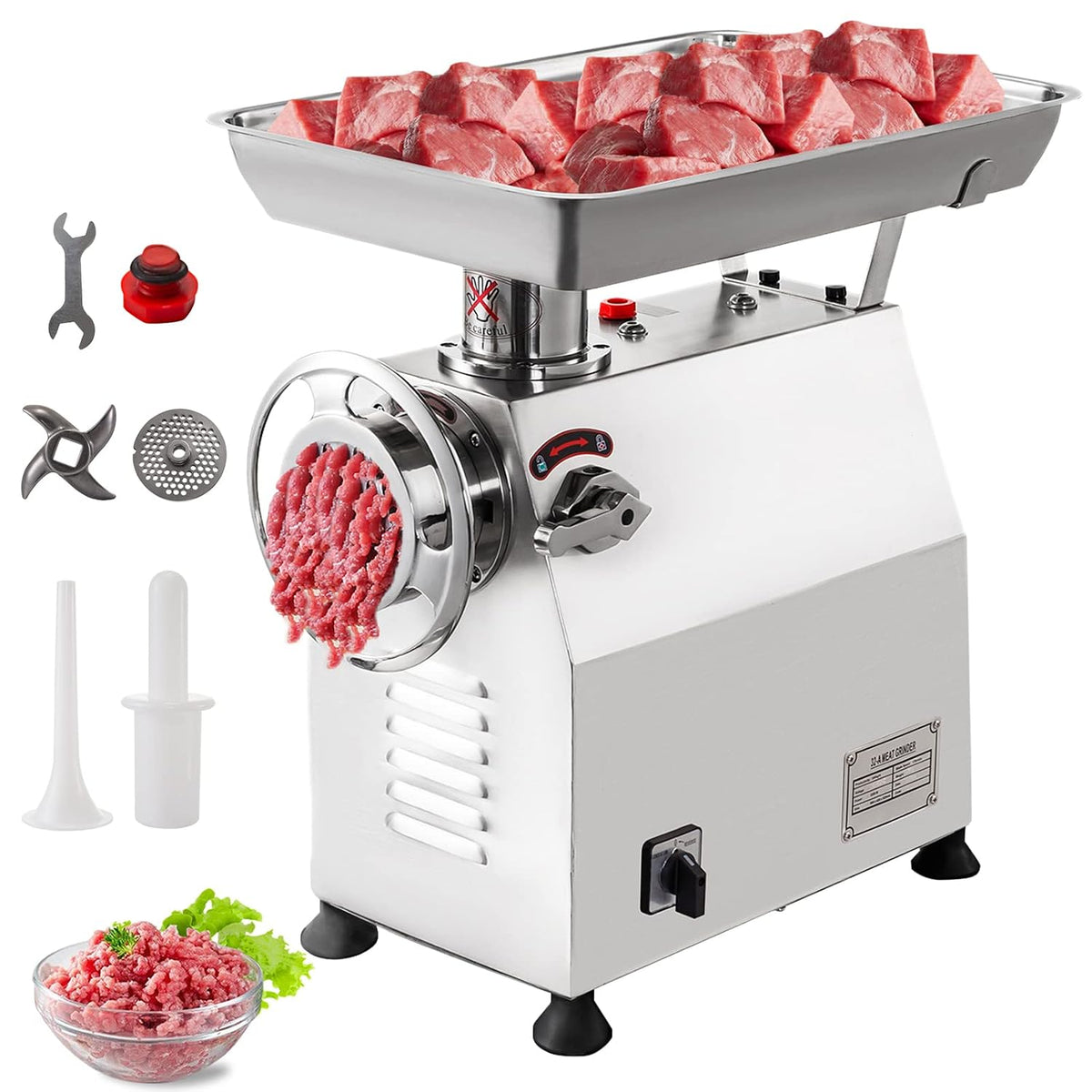Happybuy, Tritacarne, 2200 W, Argento, acciaio inox