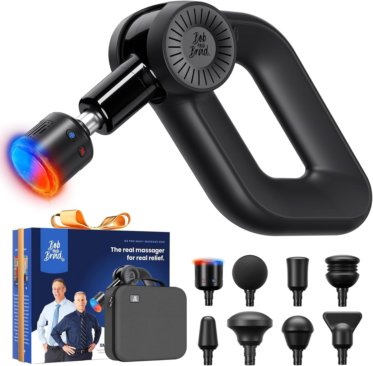 BOB AND BRAD, Massaggiatori elettrici manuali, 16 mm, 38,5 kg, 180 W, Nero, USB-C, spegnimento automatico