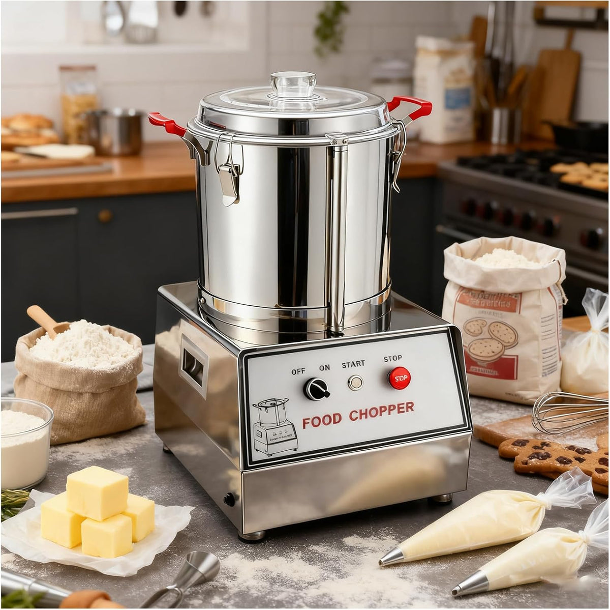 WEICNE, Robot da cucina, 550 W, 1400 Giri/Min, 5 L, Argento, acciaio inox