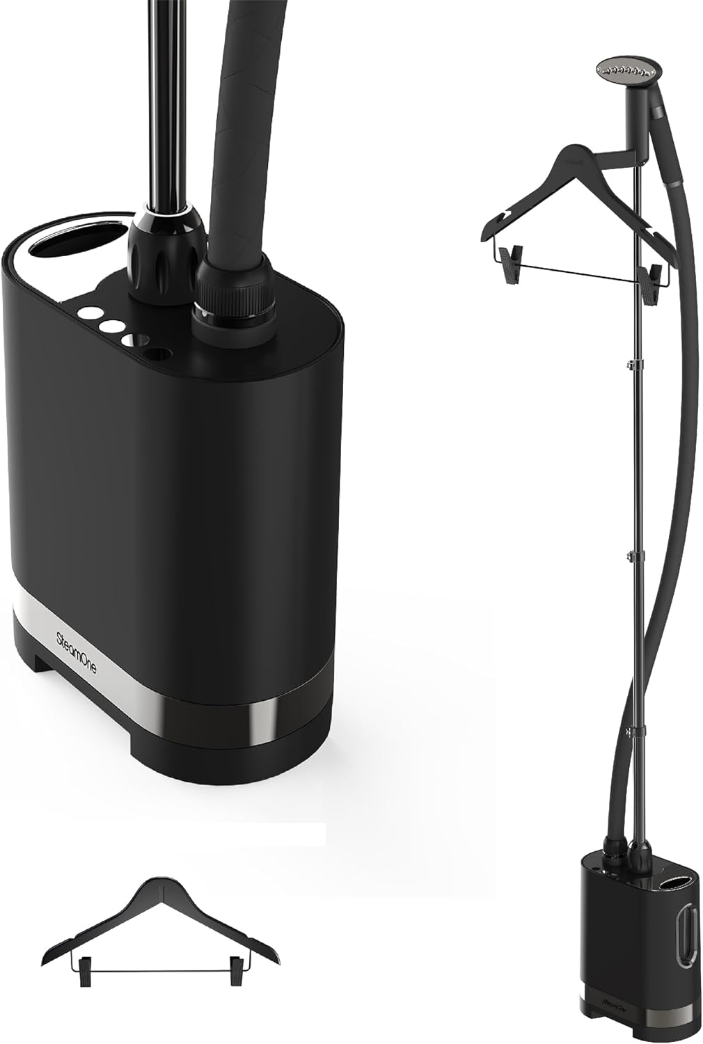 SteamOne, Stiratrici a vapore verticali, 2000 W, 98°C, 2,6 m, Nero, acciaio inox, spegnimento automatico