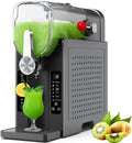 FJYAWEN, Macchina per cubetti di ghiaccio, 1,6 L, 40,7 x 17,6 cm, Nero, acciaio inox, vano contenitore, illuminazione LED, autopulizia