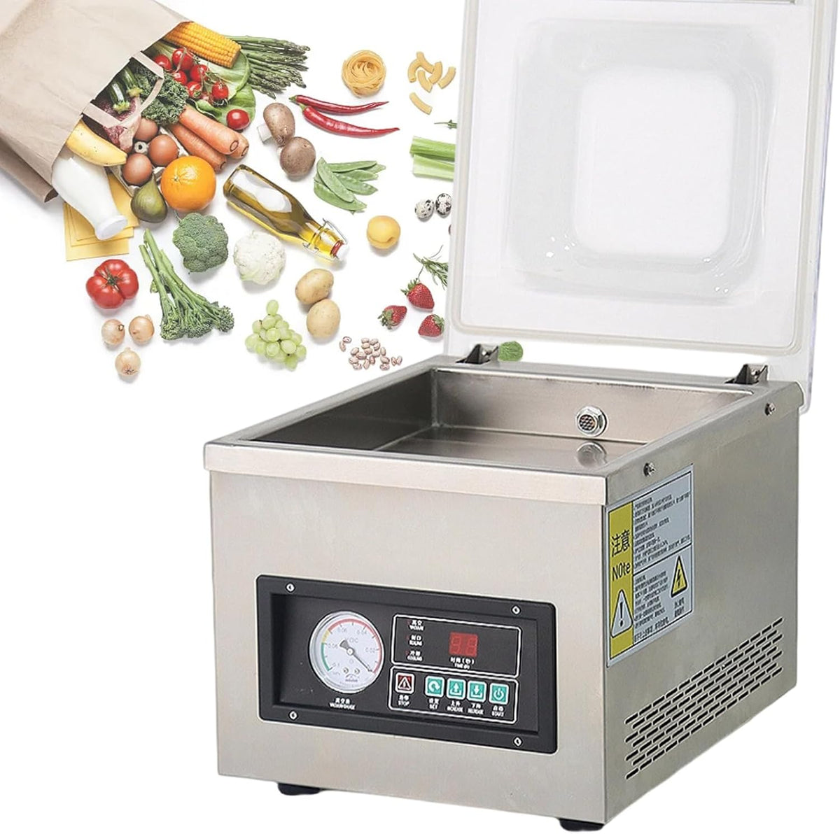 Xjymposium, Macchine sottovuoto per alimenti, DZ-260A5, 370 w, 220 V, 260 mm, Nero, acciaio inox