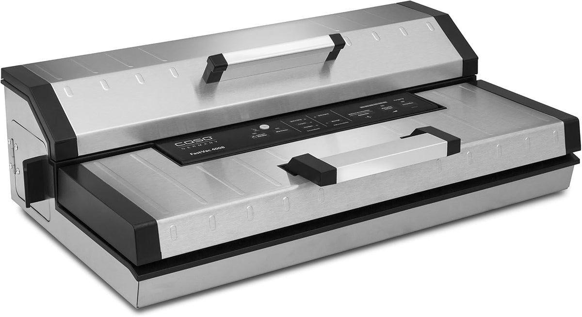 Caso, Macchine sottovuoto per alimenti, 40x 1000 cm, 0.9 bar, 40 cm, Nero, acciaio inox