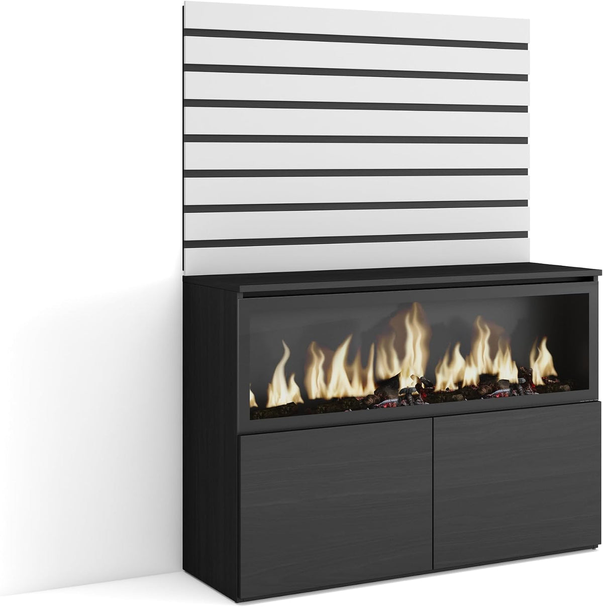 Skraut Home, Letto, 107 cm, 32 cm, 34 W, Nero, illuminazione LED, telecomando