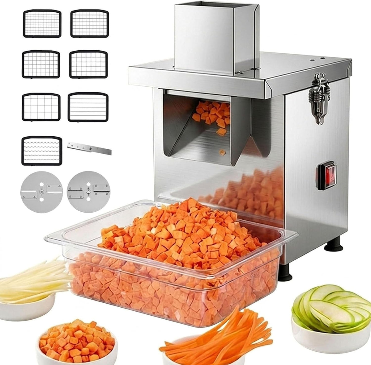 Robot da cucina, Generico, 300 W, 260 x 212 x 355 mm, 220 V, Argento, acciaio inox