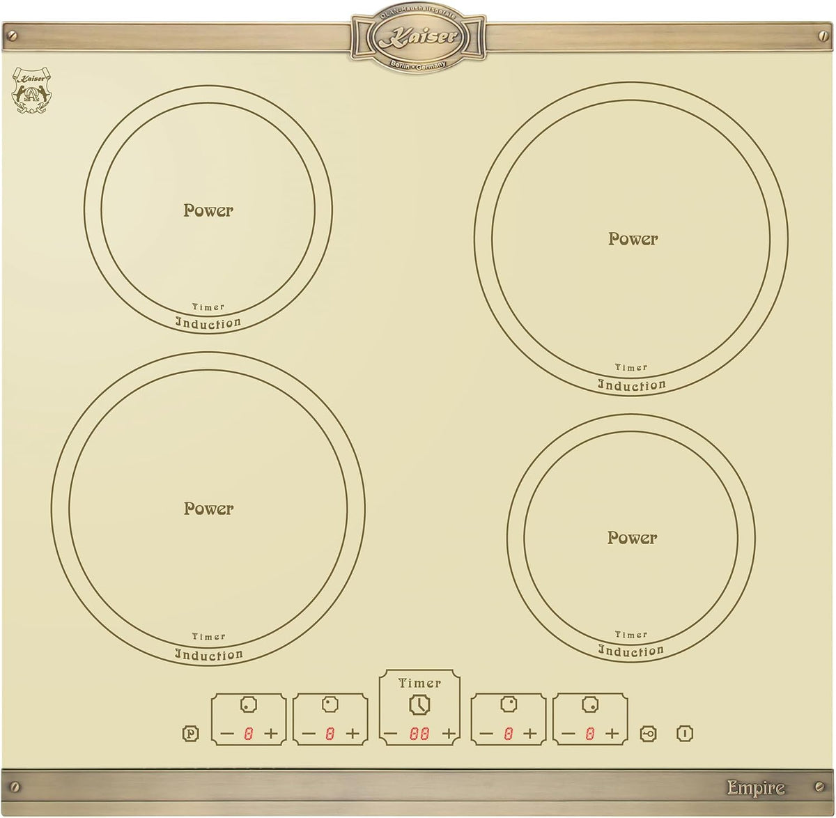 Kaiser, Piano cottura a induzione, 60 cm, 56,0 x 49,3 cm, 3,6 kW, Nero