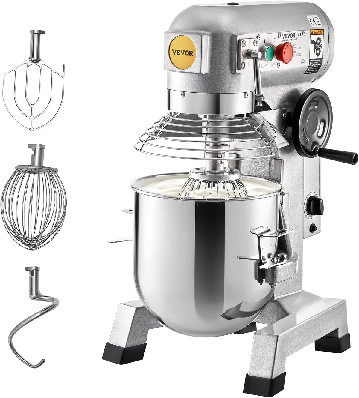 VEVOR, Impastatrice planetaria, 850 W, 14 kg, 17 L, Nero, acciaio inox, spegnimento automatico