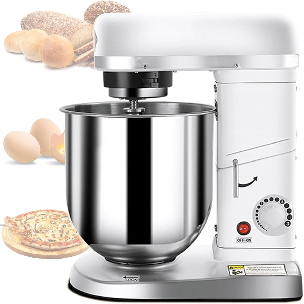 Quixnova, Robot da cucina, 7 L, 500 W, Bianco/Argento, acciaio inox, 3 in 1