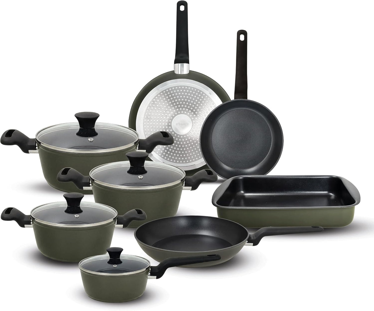Tognana, Set di pentole, 35x25 cm, 20 cm, 24 cm, Verde, alluminio