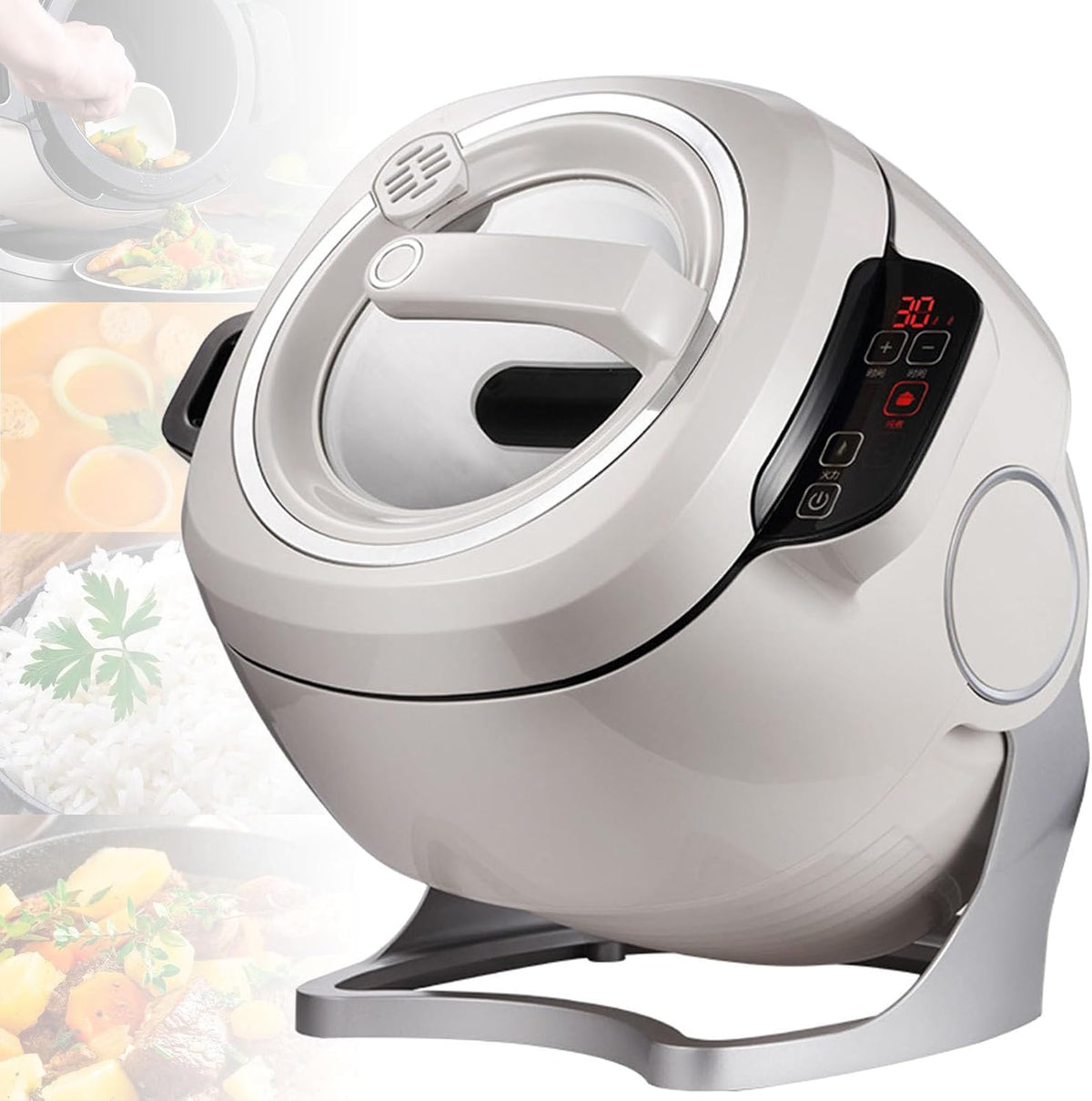 SHENGSHIYU, Wok elettrici, 6 L, 310 × 370 × 365 mm, 2000 W, Nero, timer