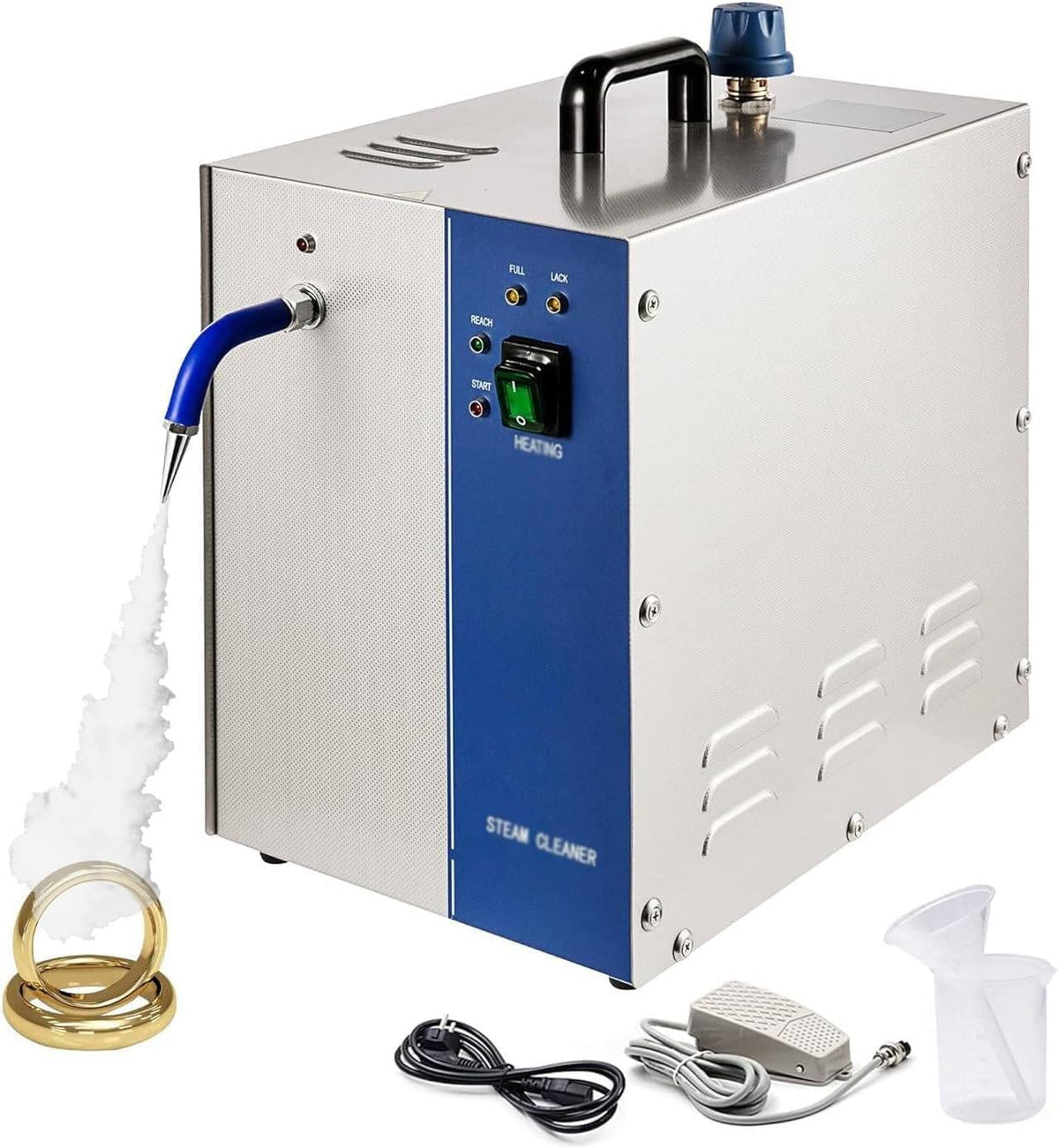 ByBoDi, Pulitore a vapore, 135 °C, 4 L, 1300 W, Nero, acciaio inox