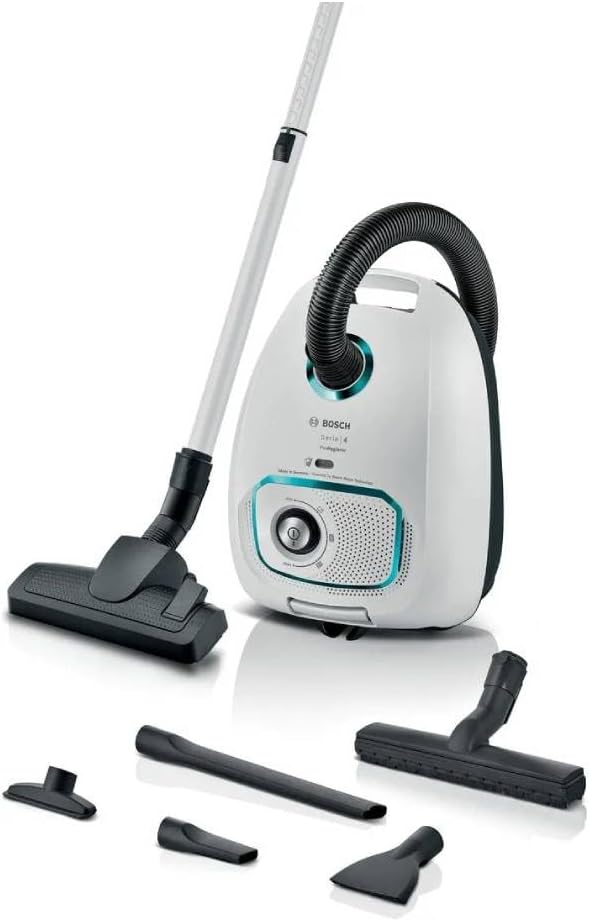 Aspirapolvere, BGD41HYG1H, Bosch, 600 W, 75 dB, Bianco, vano contenitore
