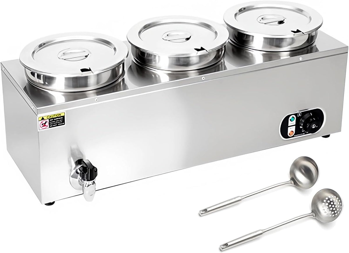 SAIYERUS, Scaldavivande, 3-110V, 30-85°C, 110 V, 535 x 275 x 320 mm, Argento, acciaio inox
