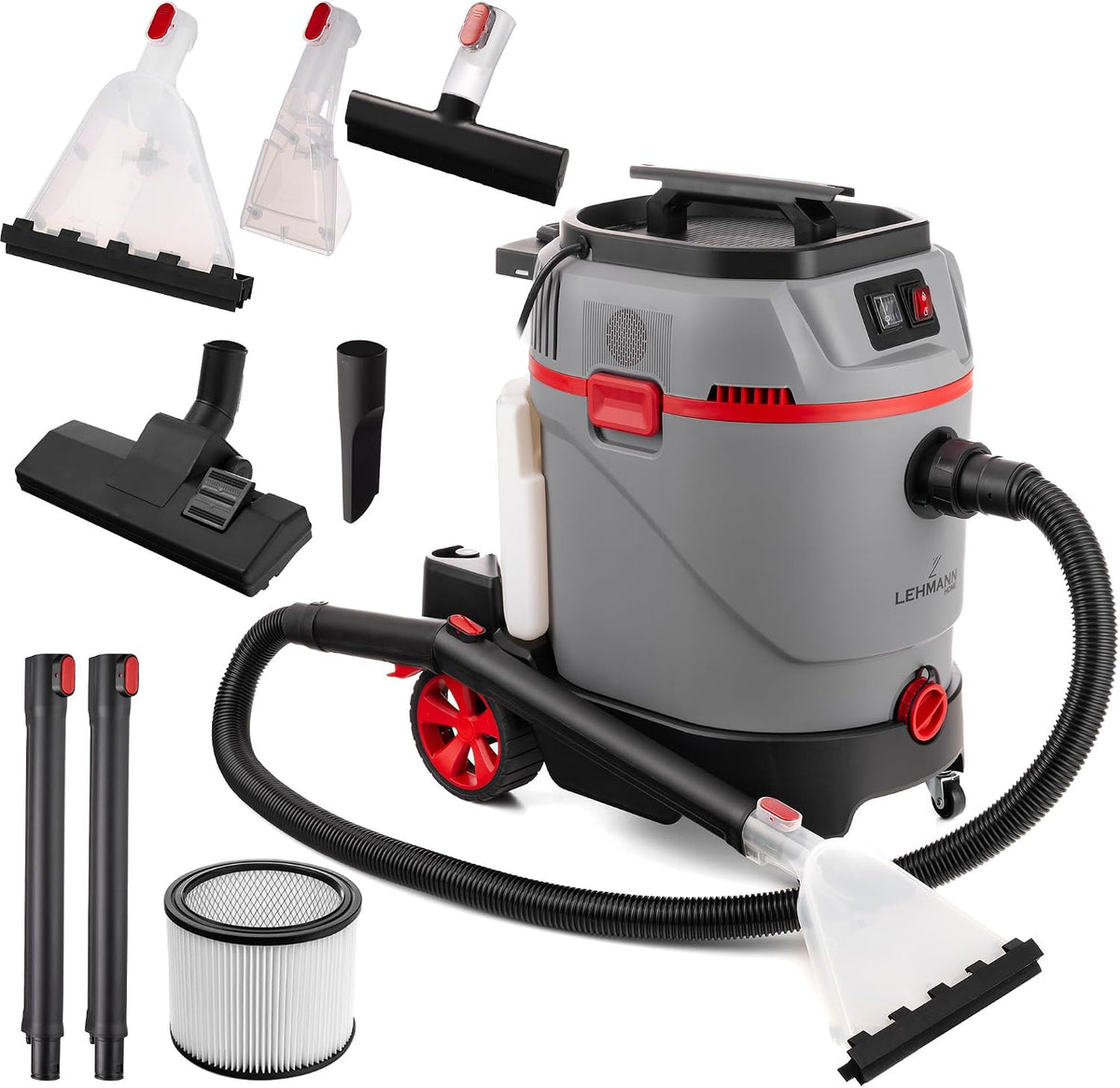 Divano, LEHMANN, 60°C, 35 L, 22 kPa, Grigio, filtro HEPA, 3 in 1