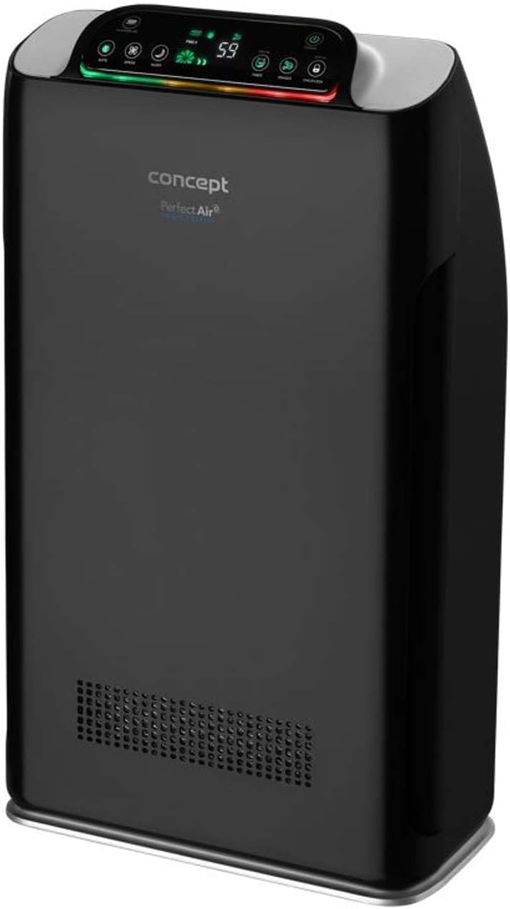 Purificatore d'aria, CA2000, Concept, 40 m, Nero, illuminazione LED, telecomando, timer, filtro HEPA