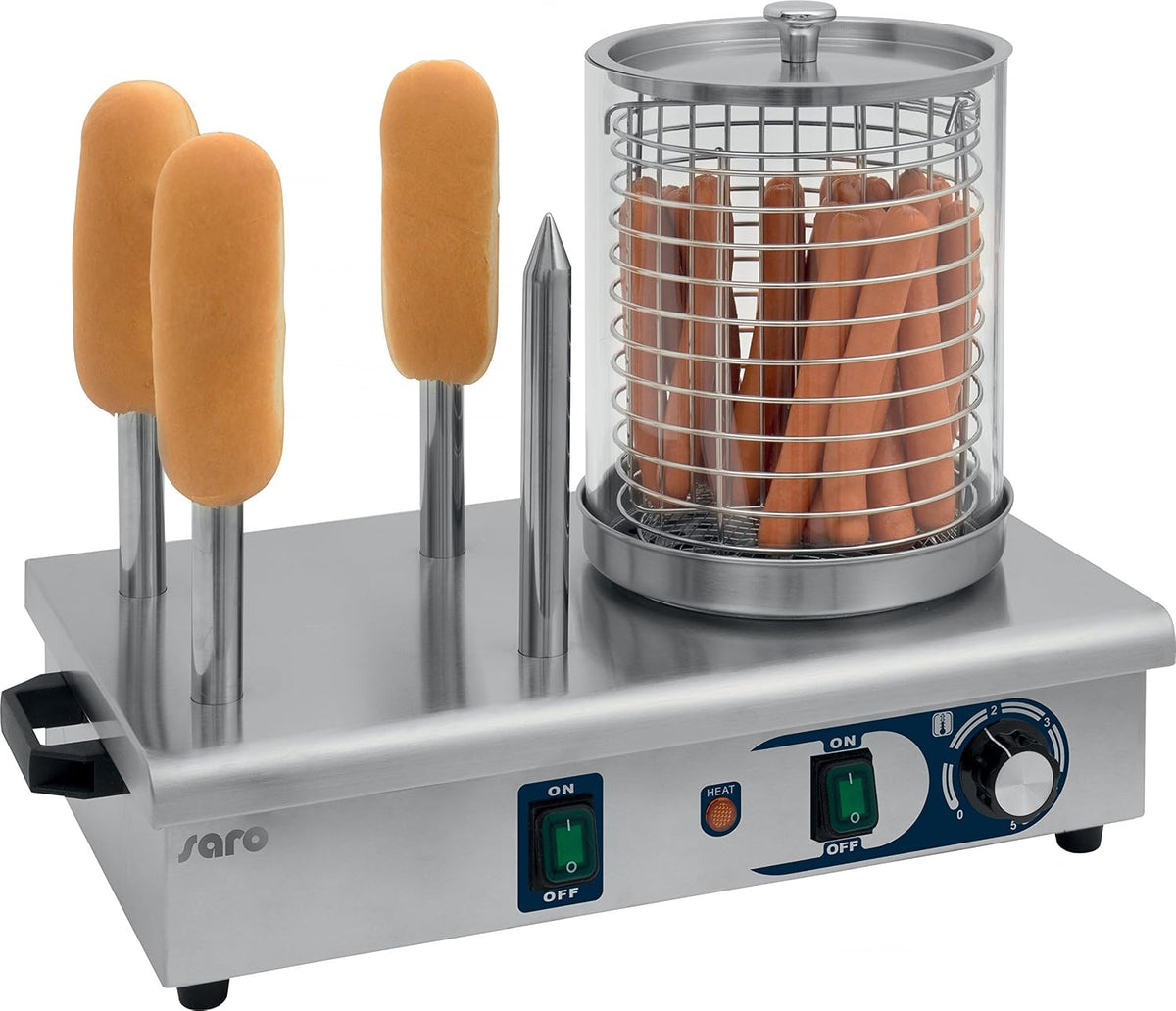 Saro, Macchine per Hot Dog, 480 x 280 x 410 mm, 0-110 °C, 0,65 kW, Argento, acciaio inox