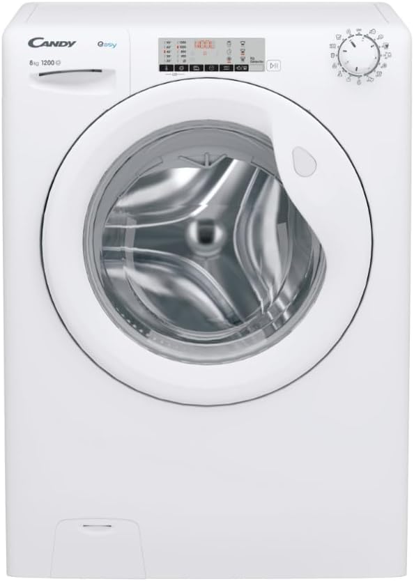 Lavatrice, EY284DWM5/1-S, CANDY, 8 Kg, 58 L, 1200 Giri/min, Bianco, acciaio inox, motore inverter
