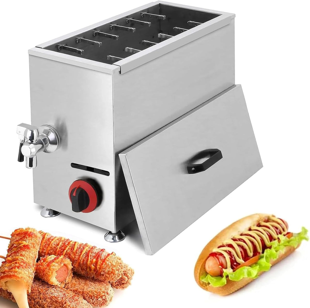 Friggitrici, ylpddmm, 21 L, 58 x 25 x 46 cm, 12 kg, Nero, acciaio inox