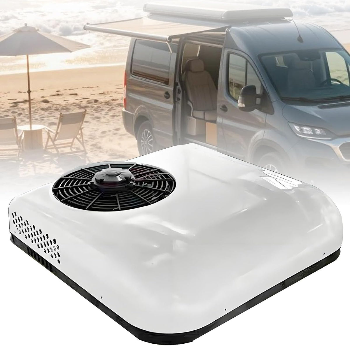 SHENGSHIYU, Condizionatore, 12 V, 68,5×68×14,5 cm, 850 W, Bianco, telecomando, motore inverter